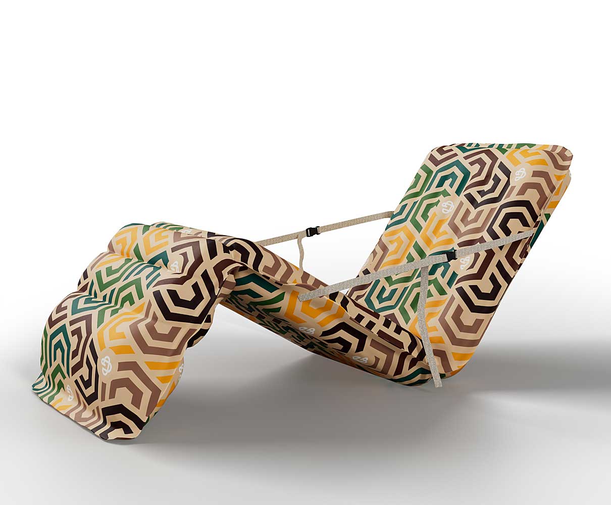 AirGo INFLATABLE LOUNGER | Hexagon Pattern | Beige